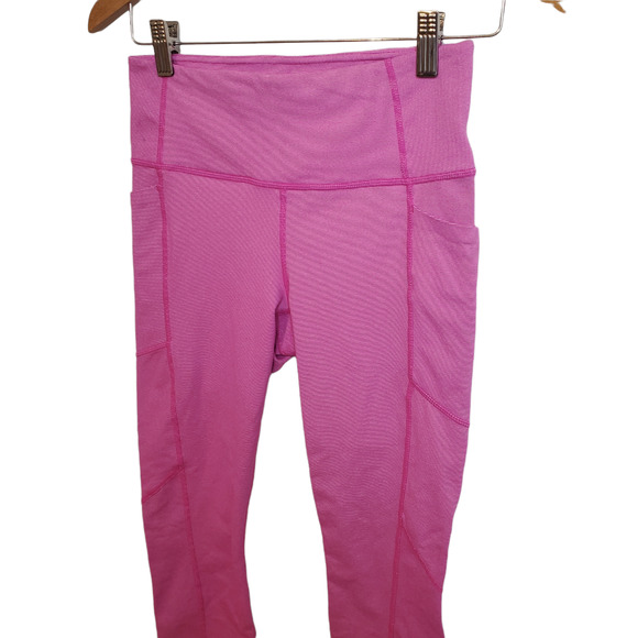 ATHLETA Capri Pink Striped Athletic Work Out Leggings Women's Size Small - Picture 4 of 13